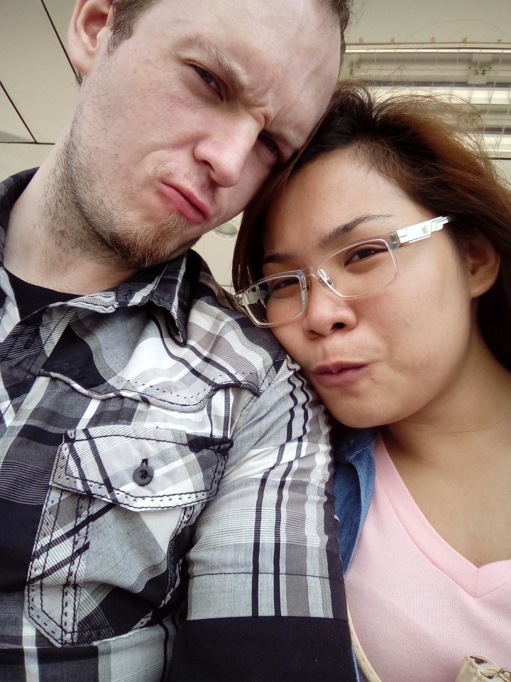 Exaggerated sad faces.