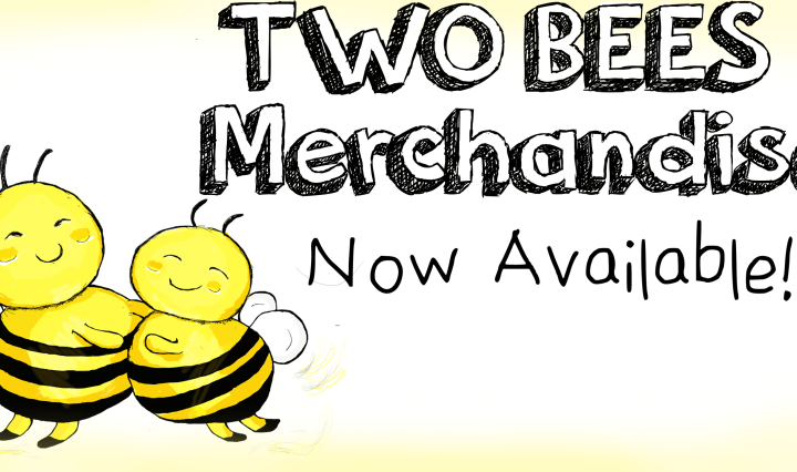 two bees merchandise art funny drawing