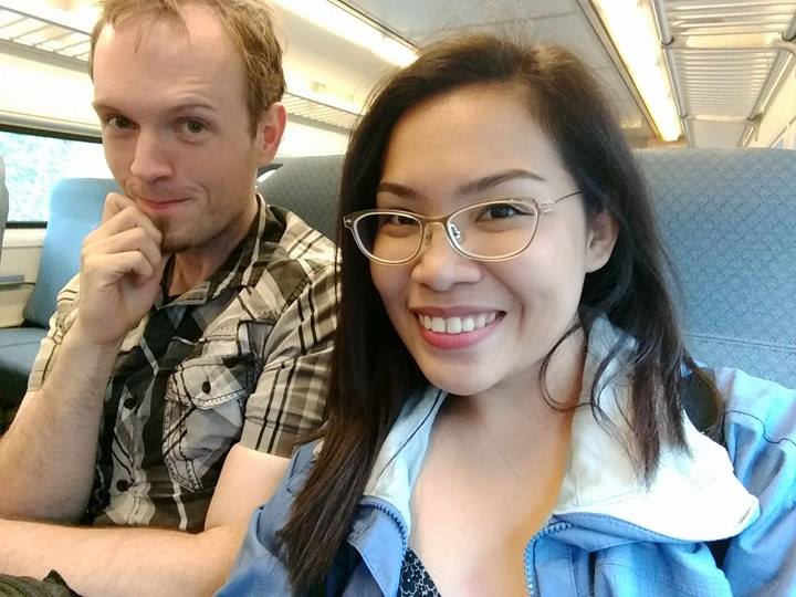 cute people on a train